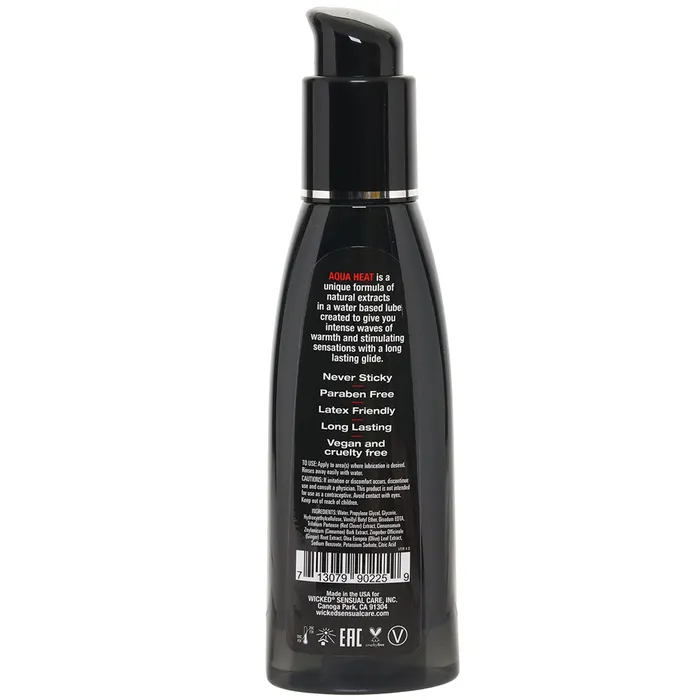 Wicked Sensual Care Aqua Heat Lube 4oz120ml in Warming Female Sex Toys