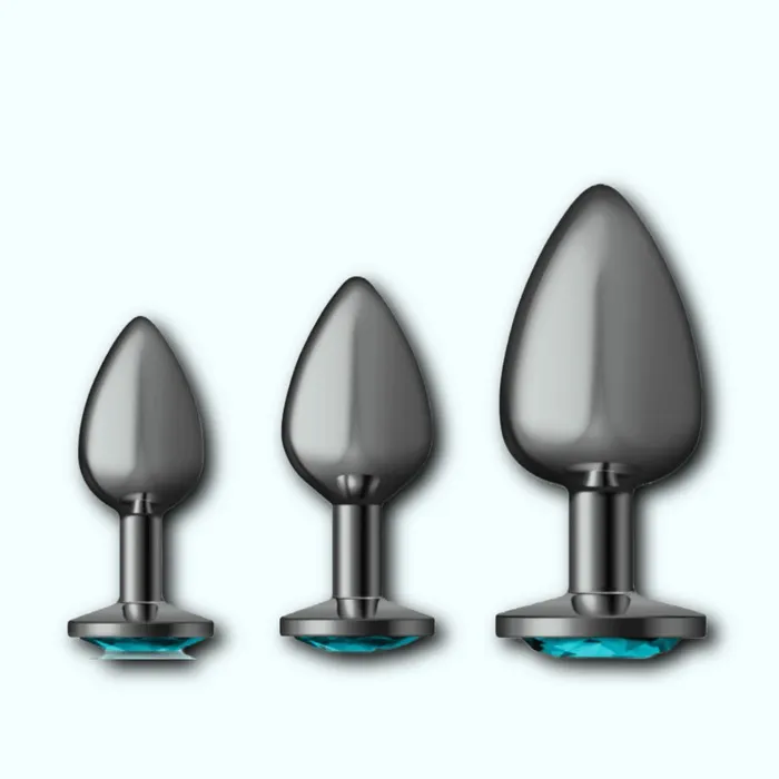Cheeky Charms Anal Cheeky Charms Metal Butt Plug Gunmetal Anal Trainer Kit Teal Cheeky Charms Anal Cheeky Charms Metal Butt Plug Gunmetal Anal Trainer Kit Teal