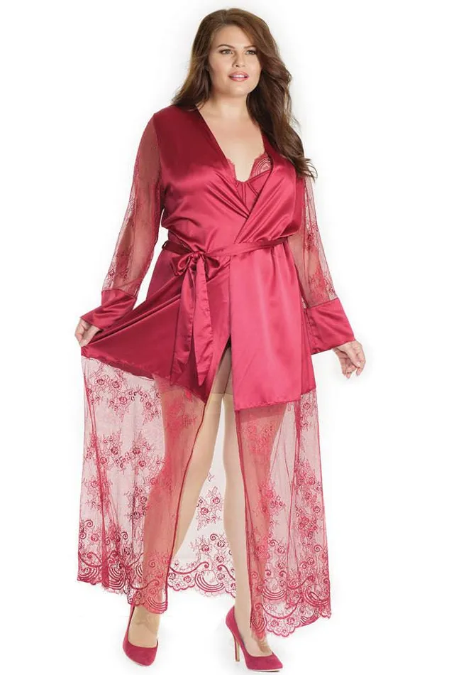 Coquette 7201X Long Robe Merlot OSXL Coquette Male Sex Toys