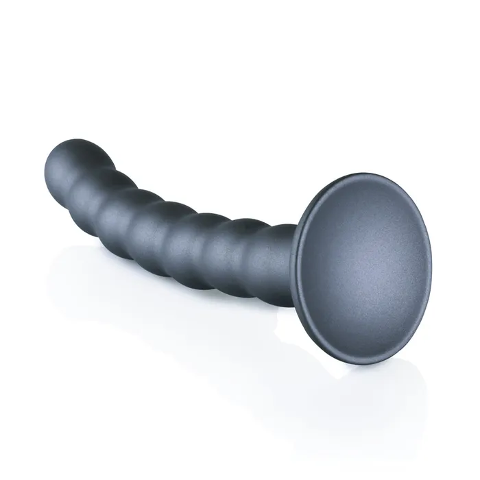 Dildos Shots Toys Shots Ouch Liquid Silicone Beaded GSpot 65 Inch Dildo Gun Metal