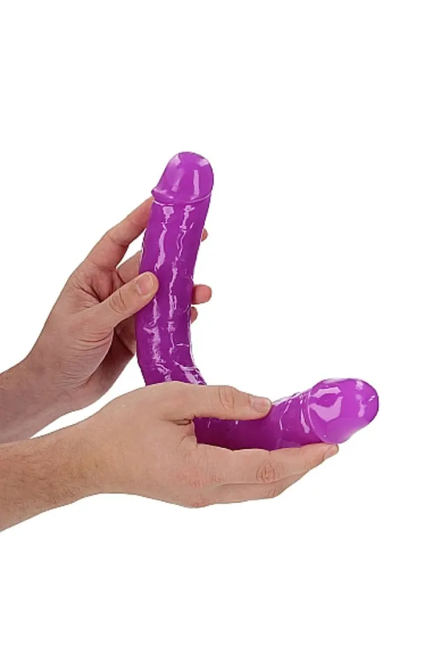 Dildos Shots Toys Shots Toys RealRock 15 Glow in the Dark Double Dong Purple
