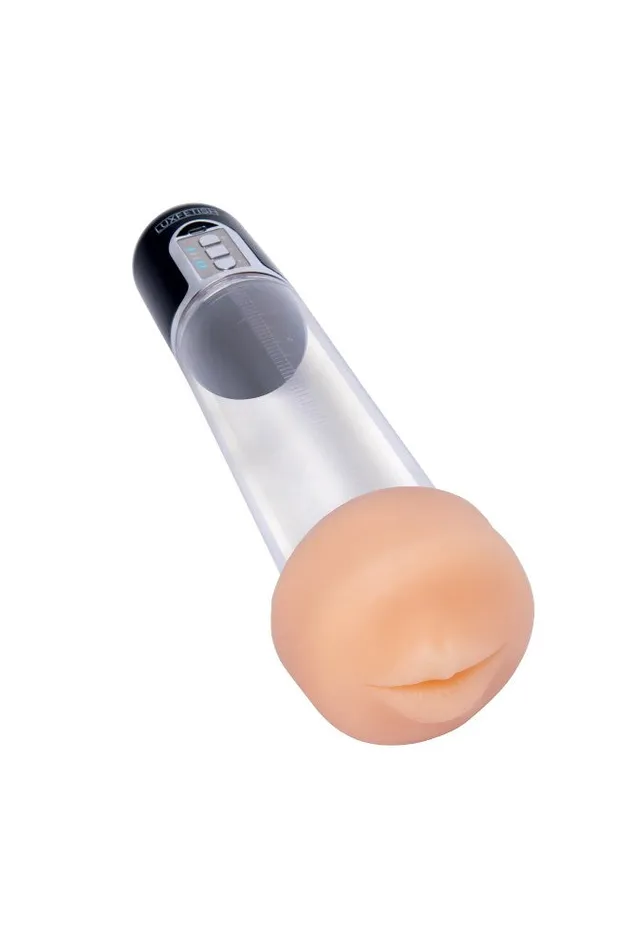 Electric Eel Anal Electric Eel Lux Fetish 2in1 Blowjob Auto Sucker Penis Enlarger Pump ClearBlack