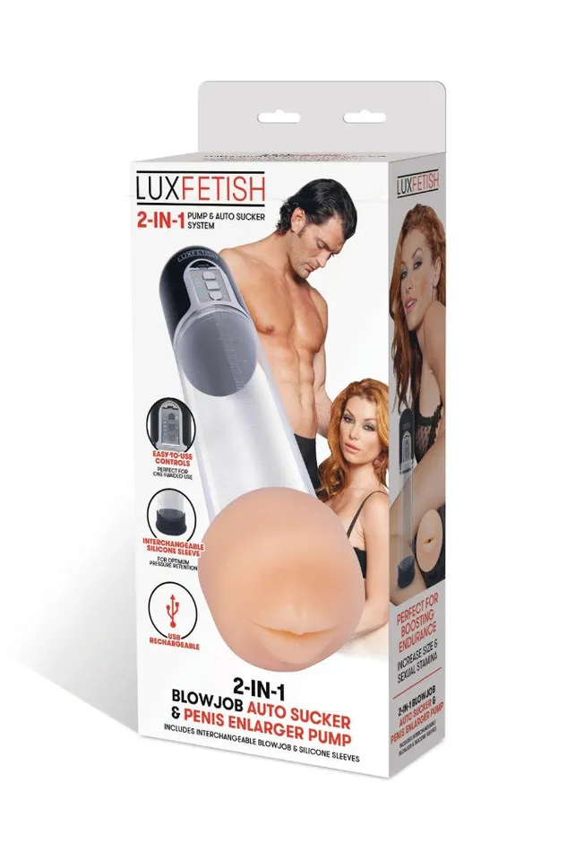 Electric Eel Anal Electric Eel Lux Fetish 2in1 Blowjob Auto Sucker Penis Enlarger Pump ClearBlack