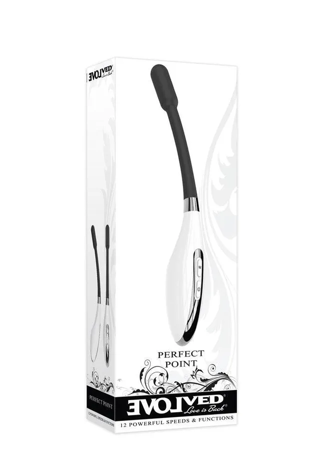 Evolved Vibrators Evolved Perfect Point Slim Wand BlackWhite