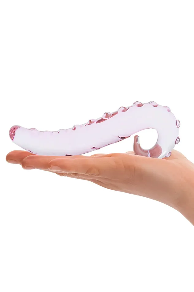 Gls Lick It 6 Textured Glass Dildo Pink Electric Eel Dildos