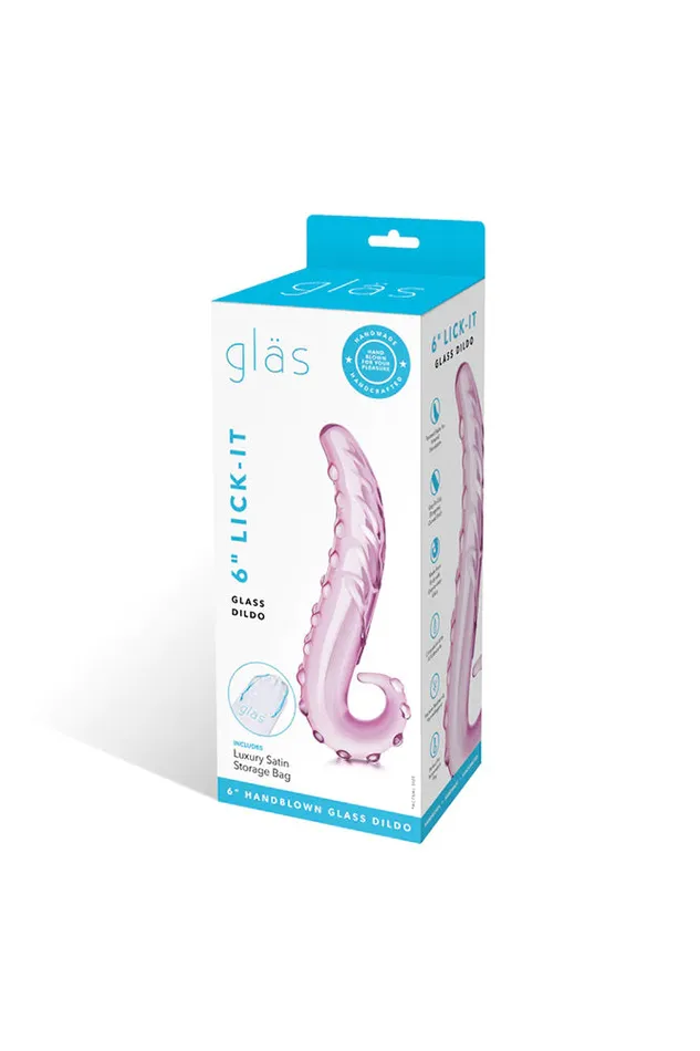 Gls Lick It 6 Textured Glass Dildo Pink Electric Eel Dildos