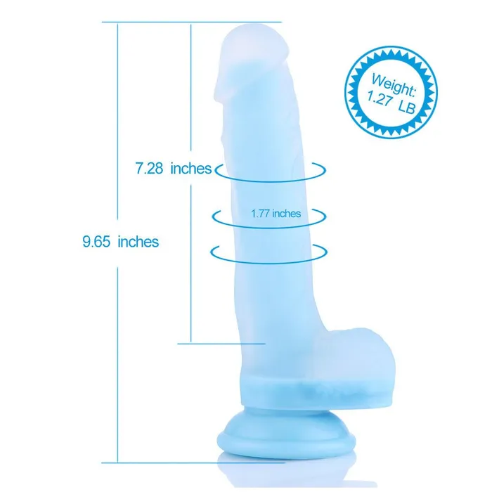 Hismith Silicone 96 Inch KlicLok Dildo Fluorescence Blue HiSmith Anal