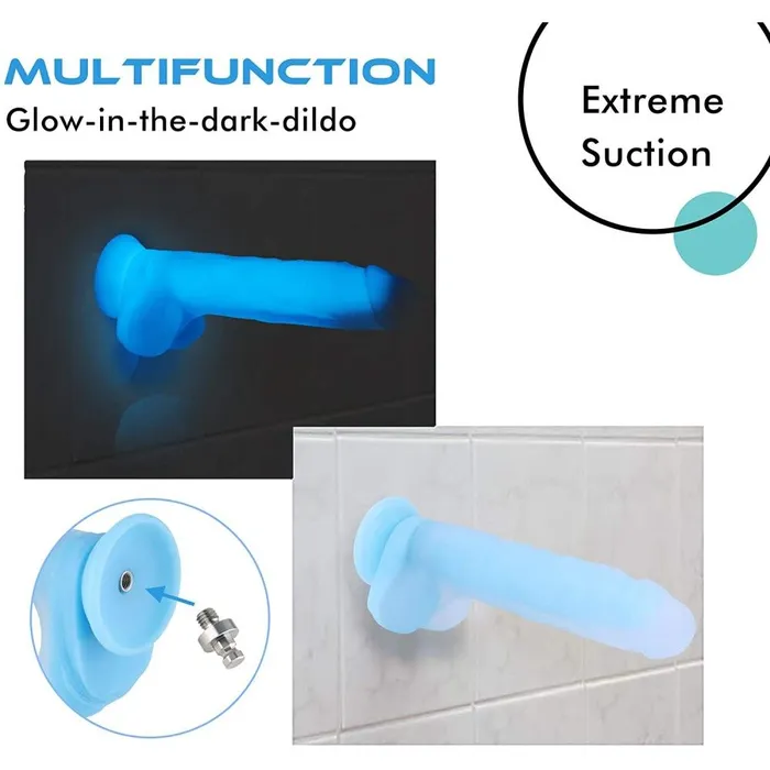 Hismith Silicone 96 Inch KlicLok Dildo Fluorescence Blue HiSmith Anal