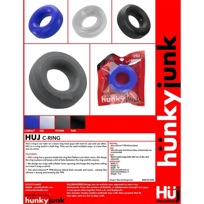 HunkyJunk Male Sex Toys HunkyJunk HUJ Cock Ring Tar
