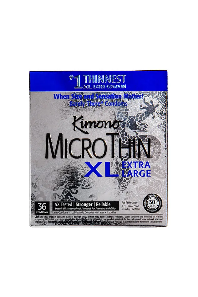 Kimono MicroThin XL Condoms 36 pack Kimono Male Sex Toys