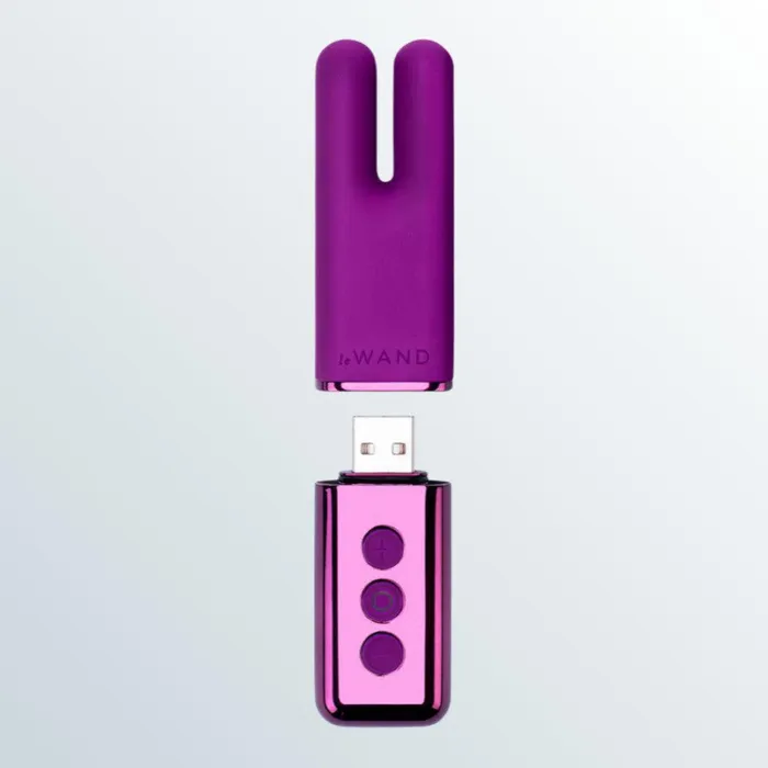 Le Wand Chrome Deux DualMotor Vibrator Dark Cherry Le Wand Vibrators