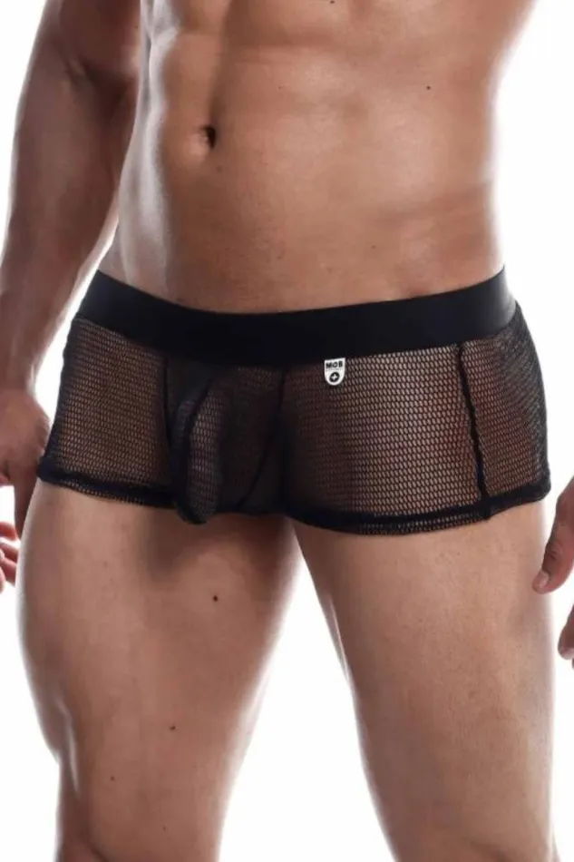 Male Basics Anal Male Basics Fishnet Boxer Black MBL60