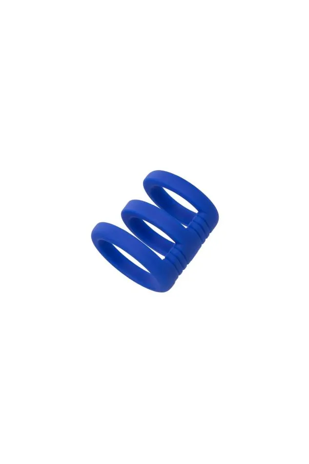 Male Sex Toys Cal Exotics Cal Exotics Admiral Triple Cock Cage Blue