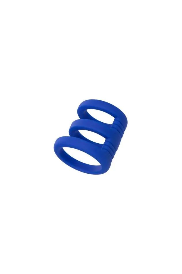 Male Sex Toys Cal Exotics Cal Exotics Admiral Triple Cock Cage Blue