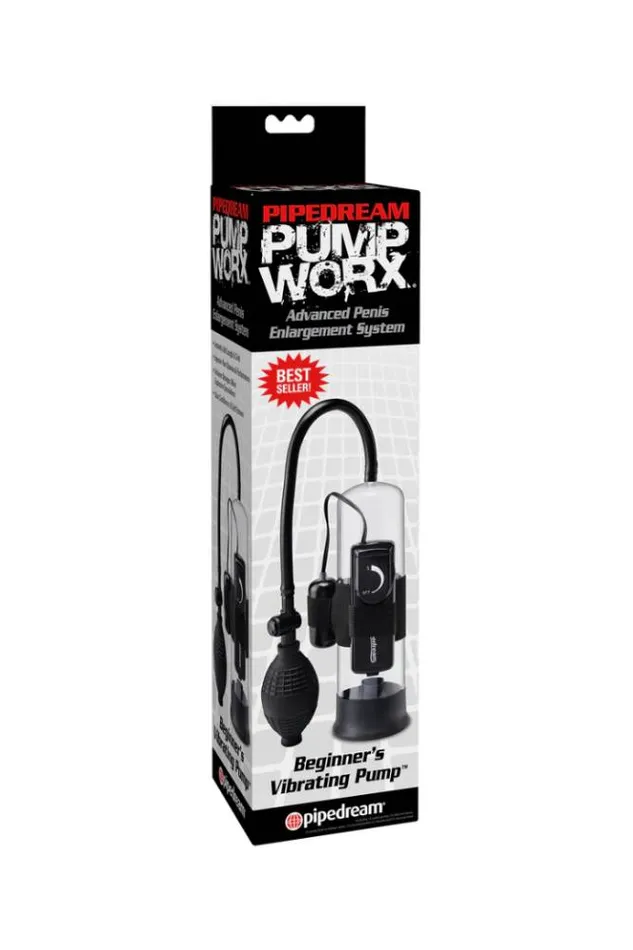 Male Sex Toys Pipedream Pipedream Pump Worx Beginners Vibrating Penis Pump Black