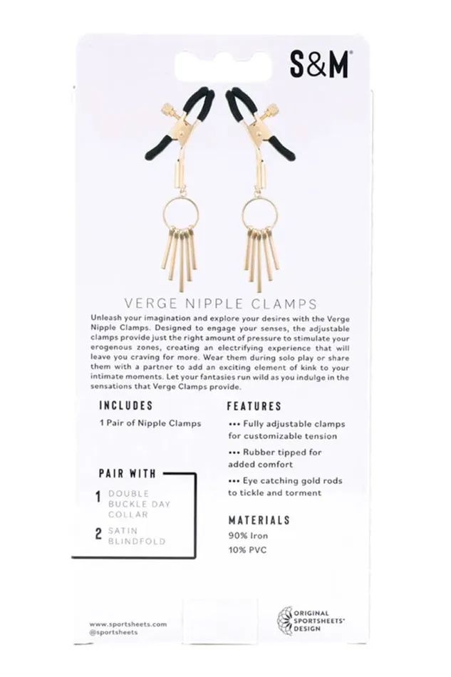 Sex Mischief Couples Sex Mischief Verge Nipple Clamps Gold