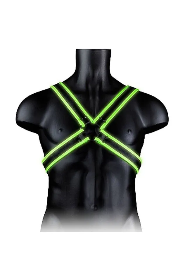 Shots Toys Dildos Ouch by Shots Toys Glow Cross Harness Glow in the Dark