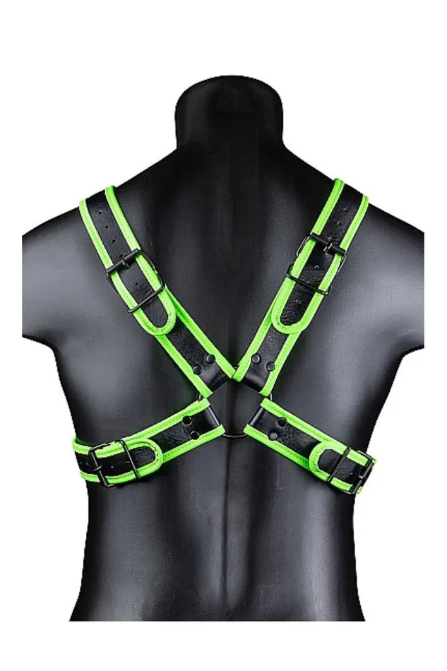 Shots Toys Dildos Ouch by Shots Toys Glow Cross Harness Glow in the Dark