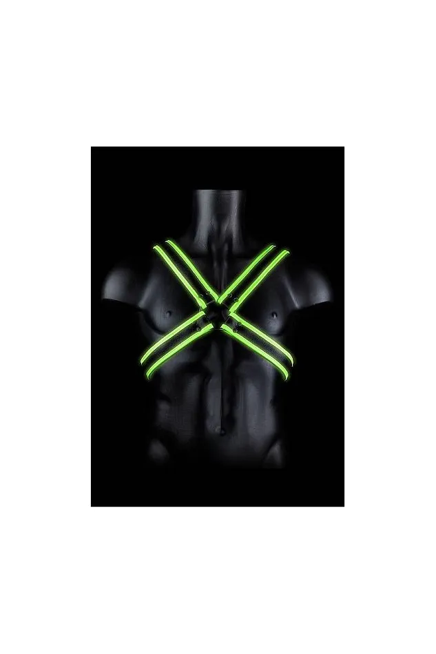 Shots Toys Dildos Ouch by Shots Toys Glow Cross Harness Glow in the Dark