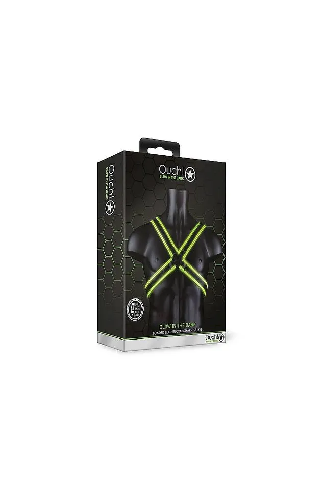 Shots Toys Dildos Ouch by Shots Toys Glow Cross Harness Glow in the Dark
