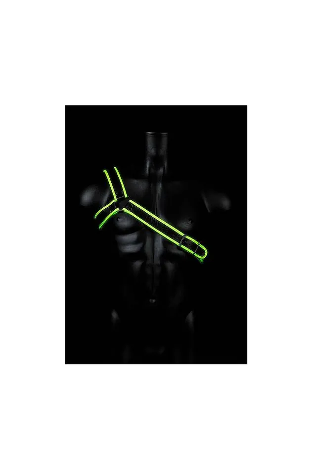 Shots Toys Dildos Ouch by Shots Toys Glow Gladiator Harness Glow in the Dark