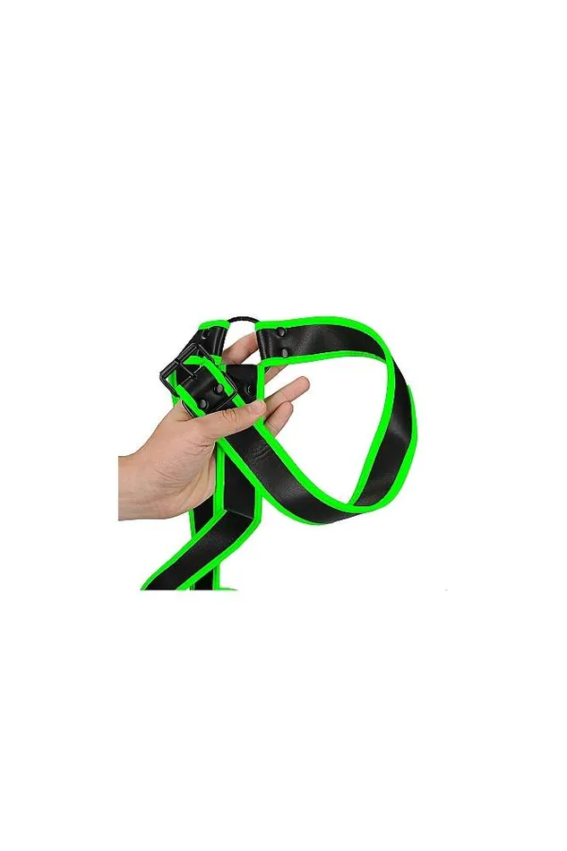 Shots Toys Dildos Ouch by Shots Toys Glow Gladiator Harness Glow in the Dark