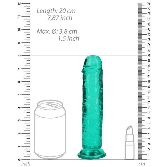 Shots Toys Dildos Shots Real Rock Crystal Clear 7 Inch Dildo Turquoise