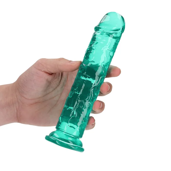 Shots Toys Dildos Shots Real Rock Crystal Clear 7 Inch Dildo Turquoise