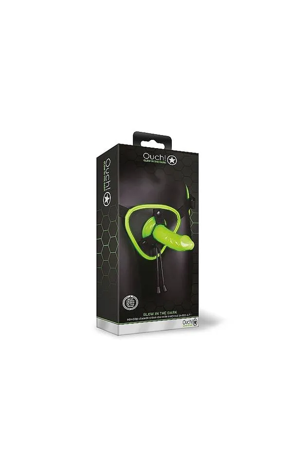 Shots Toys Female Sex Toys Ouch by Shots Toys Glow Strapon Harness Dildo Set Glow in the Dark
