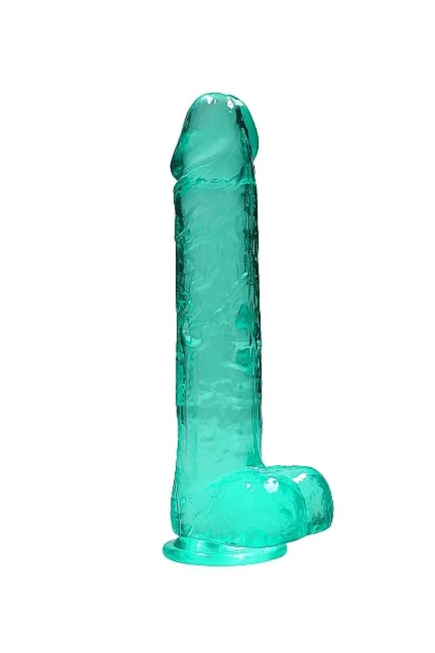 Shots Toys Shots Toys RealRock 10 Crystal Clear Dildo with Balls Turquoise Dildos Shots Toys Shots Toys RealRock 10 Crystal Clear Dildo with Balls Turquoise Dildos