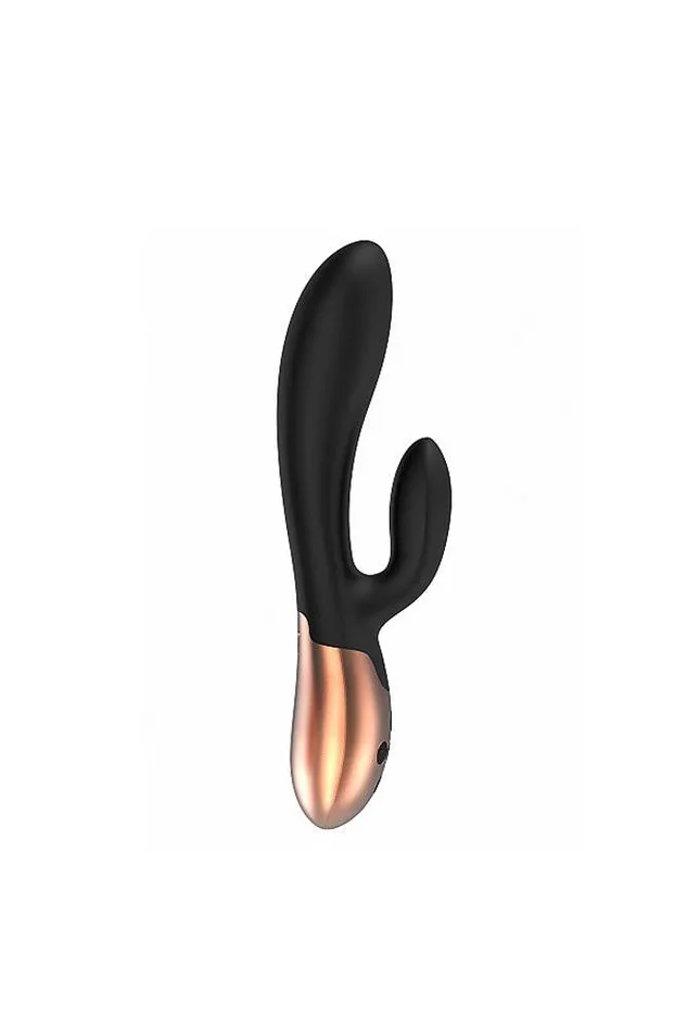 Shots Toys Vibrators Shots Toys Elegance Exquisite Heating Dual Vibrator Black