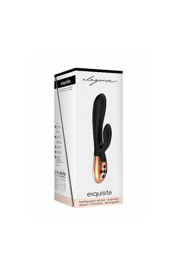 Shots Toys Vibrators Shots Toys Elegance Exquisite Heating Dual Vibrator Black