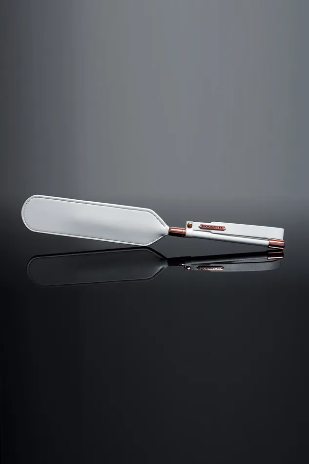 Vibrators Coquette Coquette Pleasure Collection 23623 Vegan Leather Paddle White Vibrators Coquette Coquette Pleasure Collection 23623 Vegan Leather Paddle White