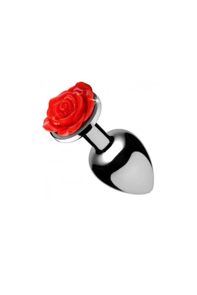 XR Brands Male Sex Toys XR Brands Booty Sparks Red Rose Anal Plug Small