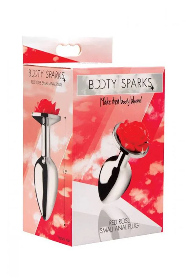 XR Brands Male Sex Toys XR Brands Booty Sparks Red Rose Anal Plug Small