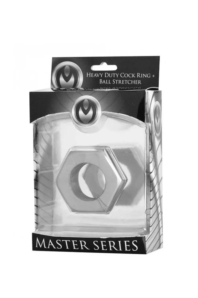 XR Brands Male Sex Toys XR Brands Master Series Silver Hex Heavy Duty Cock Ring