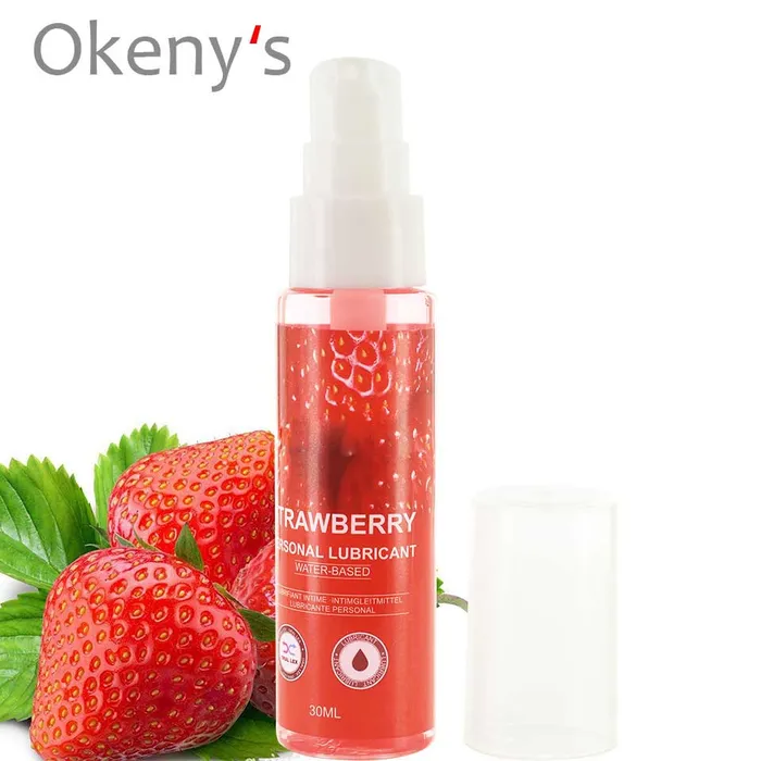 30ml Strawberry Flavor Edible Lubricant for Anal Vaginal Oral Sex Silicone Lubricating Oil Adult Sex Products Body Massage Gel LAZADASEXTOYS Couples