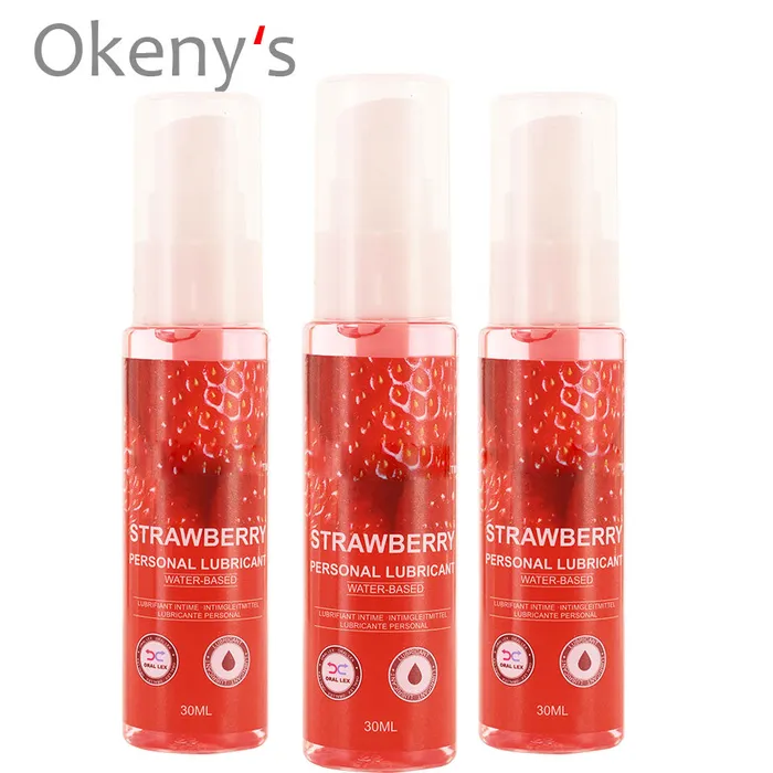30ml Strawberry Flavor Edible Lubricant for Anal Vaginal Oral Sex Silicone Lubricating Oil Adult Sex Products Body Massage Gel LAZADASEXTOYS Couples