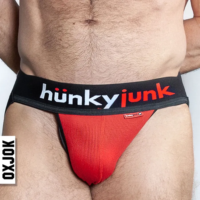 Anal OXJok Hunker ComfyPouch SliderStrap Jock Red Hot Small