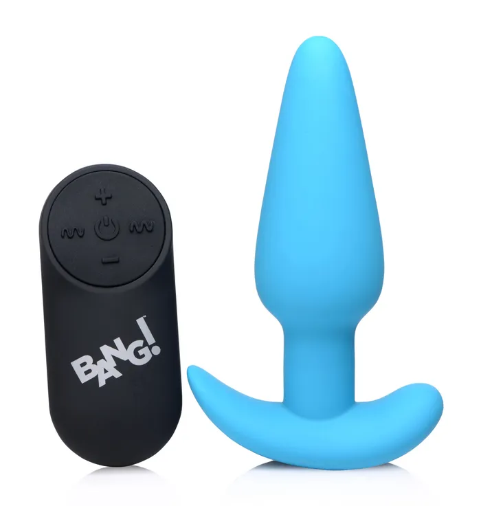 Anal XR Brands Bang 21x Silicone Butt Plug With Remote Blue
