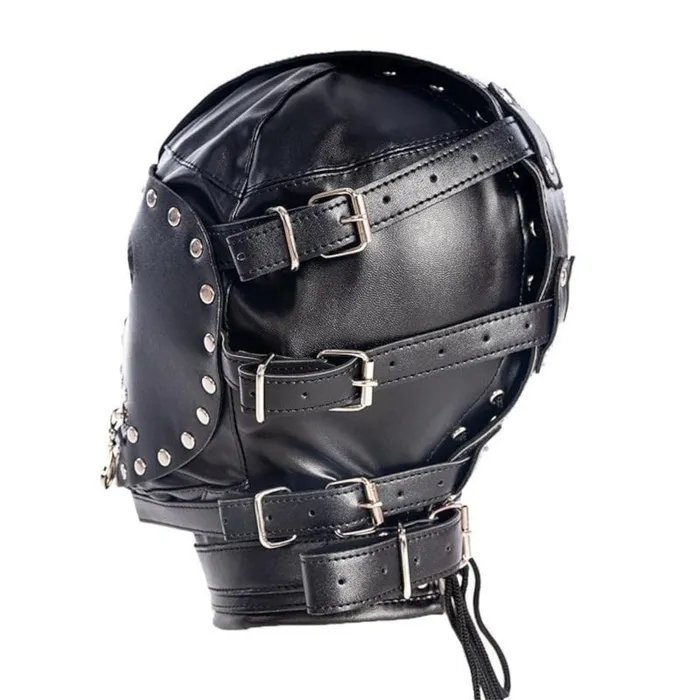 Full Face Leather BDSM Lovegasm Restraints