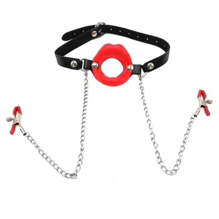 Lovegasm Female Sex Toys Slave Punishment Gag With Nipple Clamps