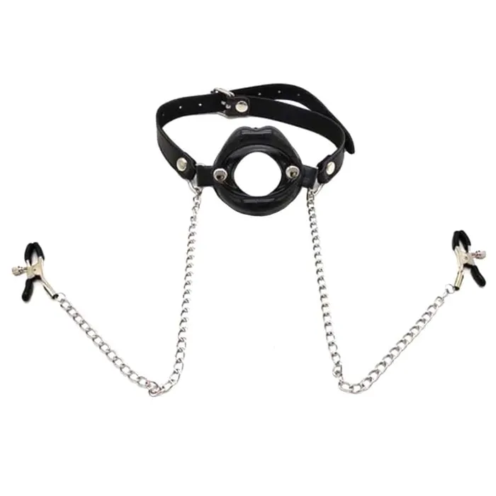 Lovegasm Female Sex Toys Slave Punishment Gag With Nipple Clamps