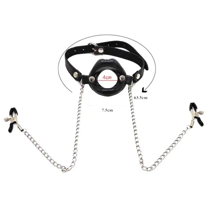 Lovegasm Female Sex Toys Slave Punishment Gag With Nipple Clamps