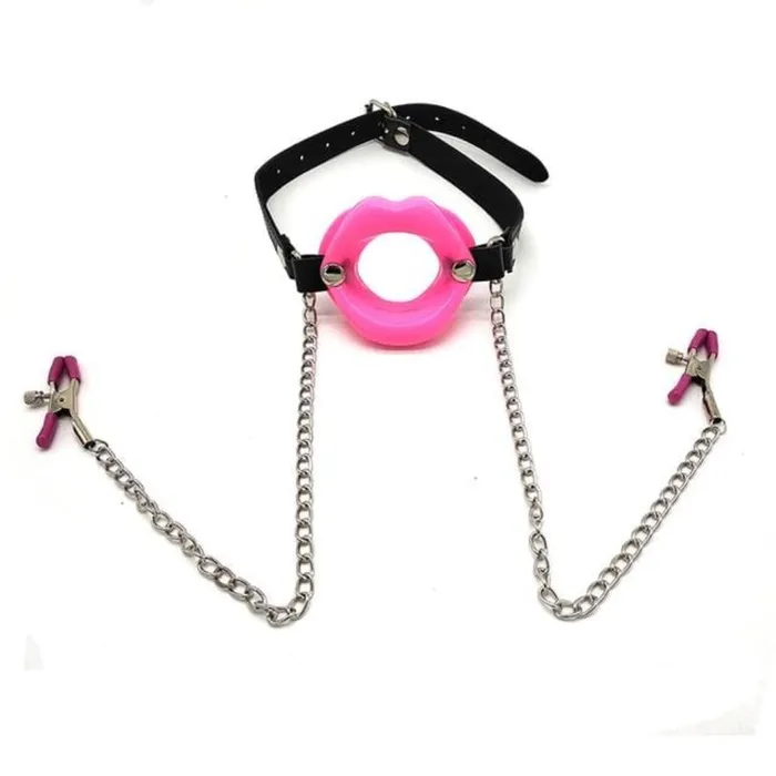Lovegasm Female Sex Toys Slave Punishment Gag With Nipple Clamps