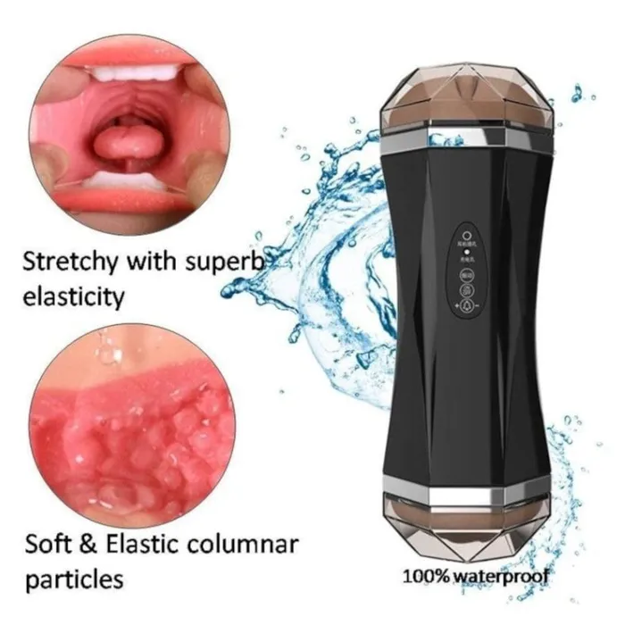 Lovegasm Rechargeable Vibrating Blowjob Dual Options Auto Male Masturbator Male Sex Toys