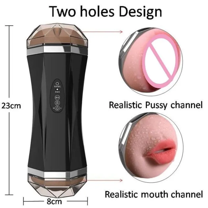 Lovegasm Rechargeable Vibrating Blowjob Dual Options Auto Male Masturbator Male Sex Toys