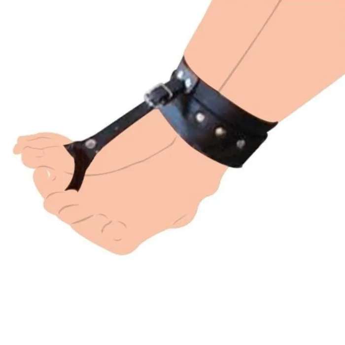 Lovegasm Restraints Foot and Toe Cuffs in Adjustable Black Leather