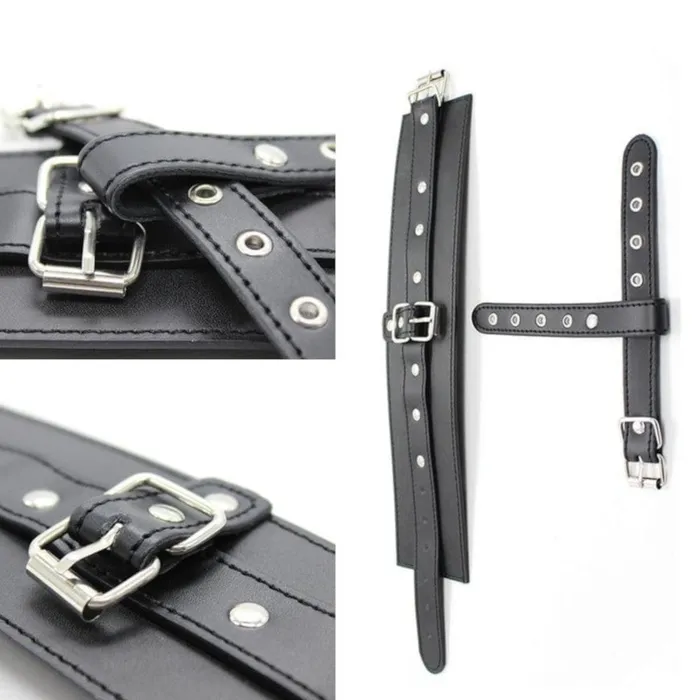 Lovegasm Restraints Foot and Toe Cuffs in Adjustable Black Leather