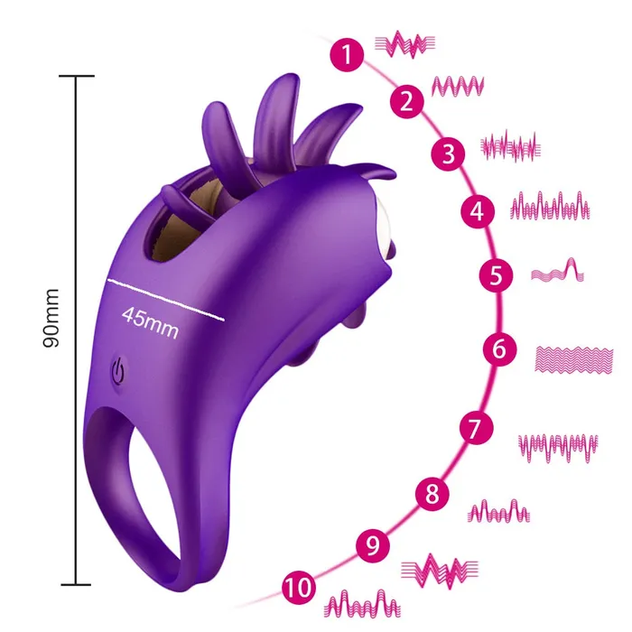 Rotation Oral Tongue Licking Penis Vibrating Ring Woman Gspot Massage Vagina Clitoris Stimulate Vibrator Sex Toys for Couples LAZADASEXTOYS Couples